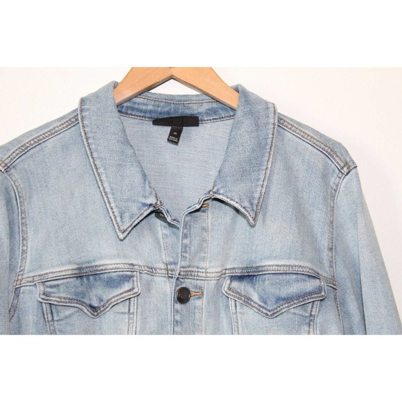 Lane Bryant Ruffled Denim Jean Jacket Blue Light Wash Womens Plus Size 24 H14229 - Picture 4 of 8